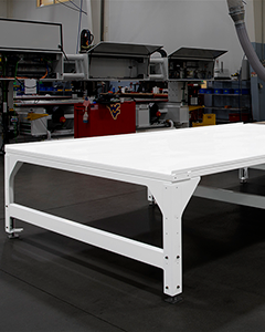 Outfeed Static Table designed for additional material support, single option configuration for smooth processing.