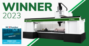 C.R. Onsrud Q-Series 5-Axis milling machine, awarded the 2023 Coolest Thing Made in NC by the NC Chamber.